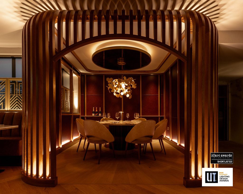 Eatzen Restaurant lighting design shortlisted for darc awards 2026