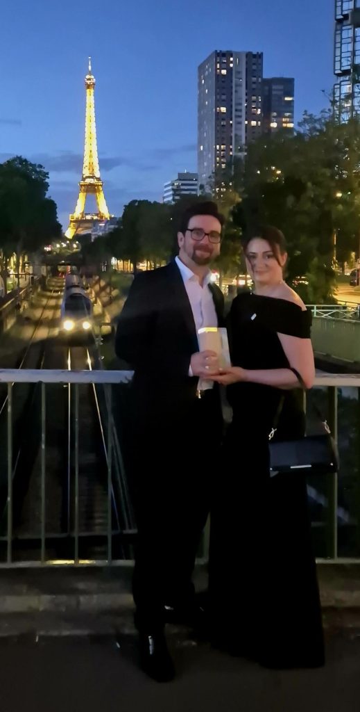 Damien and Agnieszka McKay celebrating the LIT Lighting Design Awards in Paris.